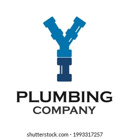 Letter y with plumbing logo template illustration