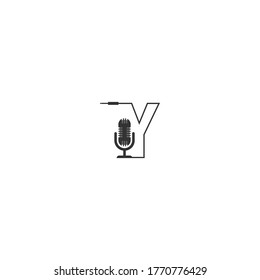 Letter Y and podcast logo combination design concept 