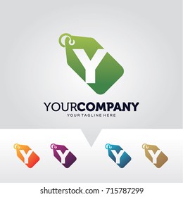 Letter Y Price Label Logo Template Design Vector, Emblem, Design Concept, Creative Symbol, Icon