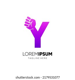 Letter Y Punch Logo Design Vector Icon Graphic Emblem Illustration