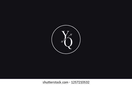 LETTER Y AND Q FLOWER LOGO WITH CIRCLE FRAME FOR LOGO DESIGN OR ILLUSTRATION USE