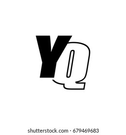 letter Y and Q logo overlapping black negative