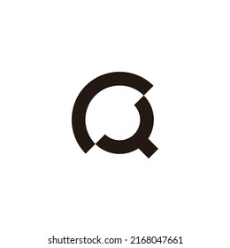 Letter Y and Q search geometric symbol simple logo vector