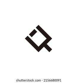 Letter Y and Q square geometric symbol simple logo vector