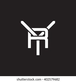 letter Y and R monogram logo white black background
