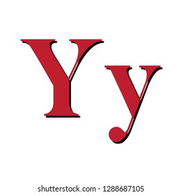 letter Y red