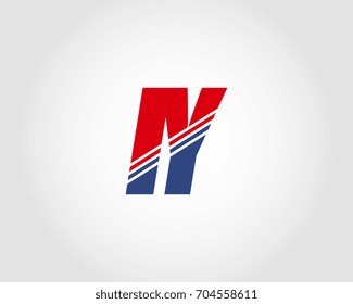 Letter I and Y red and blue combination logo