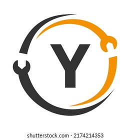 Letter Y Repair Logo.  Home Services Tool, Car Repair Logo Template For Business, Company and Construction Industry
