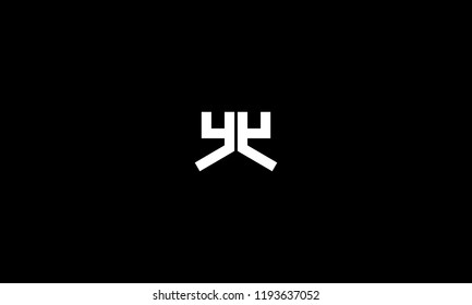 LETTER Y AND Y RETRO LOGO WITH NEGATIVE SPACE EFFECT FOR ILLUSTRATION OR LOGO DESIGN USE