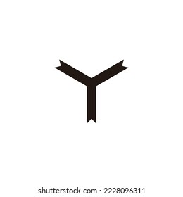 Letter Y ribbon, geometric symbol simple logo vector