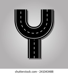 Letter Y Road Font Street Font Stock Vector (Royalty Free) 241043488