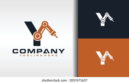 Letter Y Robot Arm Logo