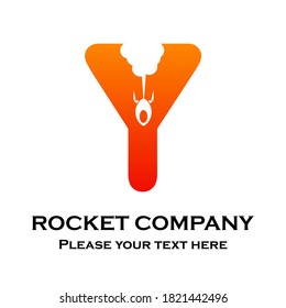 Letter y with rocket vector logo. This design is modern and suitable for web, brand, network, transportation, app, etc