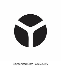 letter y in round shape design logo