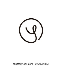 Letter y rounded, line geometric symbol simple logo vector