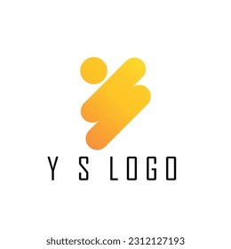 logotipo de letra y y s con color degradado y fondo blanco