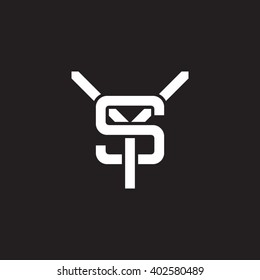 letter Y and S monogram logo white black background