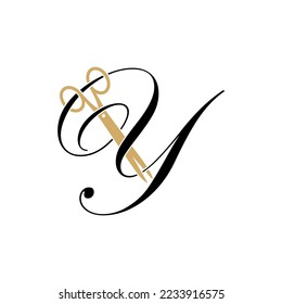 Letter Y with scissor logo Vector 001