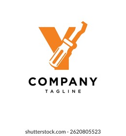 Letter Y Screwdriver Logo Icon Vector