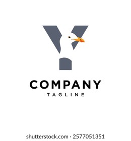 Letter Y Seagull Logo Icon Vector