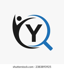 Letter Y Search and Heathcare Logo Design. Community Finder Logo Symbol 