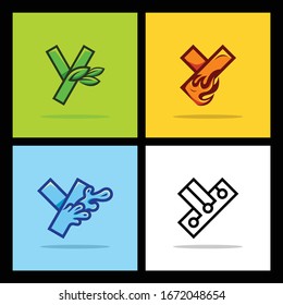 Carta Y Set Idea Colección Resumen de logotipo de negocios moderno creativo
