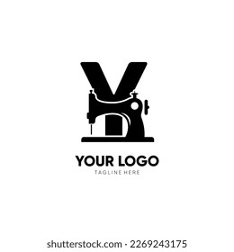 Letter Y Sewing Machine Logo Design Vektorsymbol Grafik-Emblem-Illustration Hintergrund Vorlage