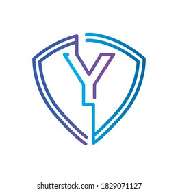 Logo-Symbol des Y-Schilds oder Symbol-Vorlagendesign 