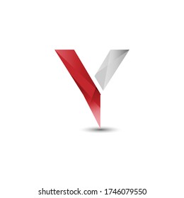 Letra Y tipografía brillante diseño del logotipo tecnológico ilustración vectorial aislado en fondo blanco