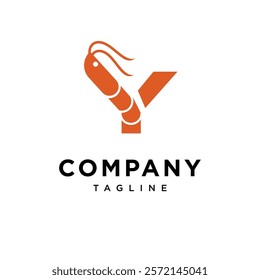 Letter Y Shrimp Logo Icon Vector