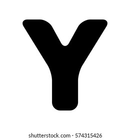 Letter Y sign design template element. Flat style black icon on white.