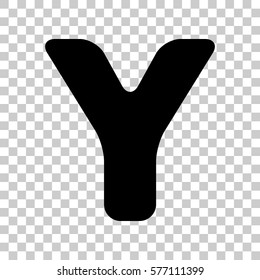 Letter Y sign design template element. Black icon on transparent