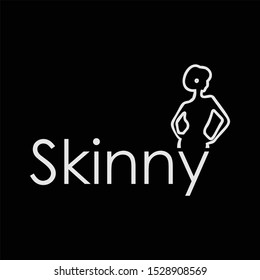 letter (y) as silhouette in the skinny logo