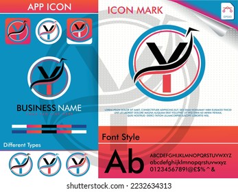 Letter Y simple circle logo premium vector