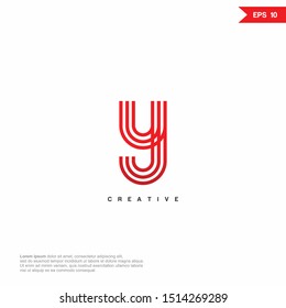 Letter Y simple line logo design template. Colorful creative sign. Universal vector icon. Modern logotype symbol