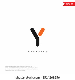 Letter Y simple logo design template. Colorful creative sign. Universal vector icon. Modern logotype symbol