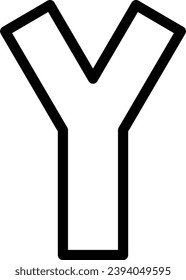 Letter Y single vector line icon