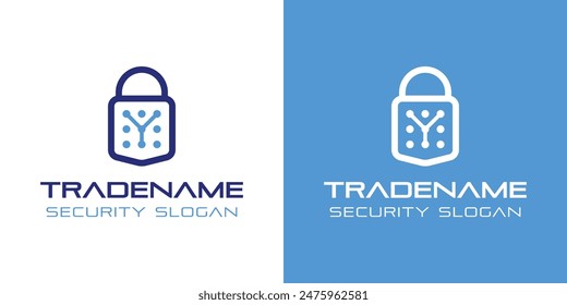 Letter Y Smart Lock Logo, Perfect for Digital Padlock and Residential Security Services