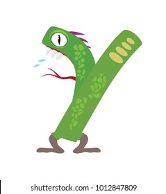 letter Y, snake.