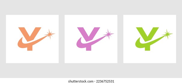 Letter Y Spark Logo Design Vector Template