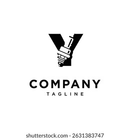Letter Y Spark Plug Logo Icon Vector