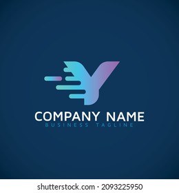 Letra Y Velocidad del movimiento rápido Logo Diseño letra inicial y elemento icono