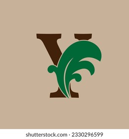 letter Y square frames floral initial vector logo design for fashion and luxury lifestyle brand