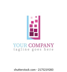 letter Y with square shape like a building