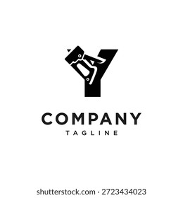 Vetor do ícone de logotipo do grampeador Y da letra