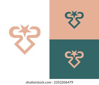 Letter y with star monogram logo