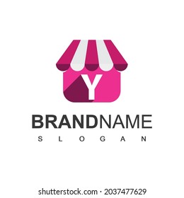 Letter Y Store Logo Design Template, Online Shop Symbol.