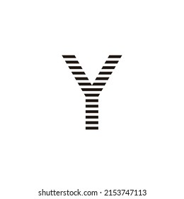 letter Y stripes geometric symbol simple logo vector