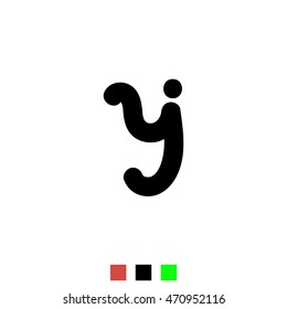 Letter Y. Stylized letter of the English alphabet. Black font isolated on white background, the template element. For the logo, print, web design, icons.