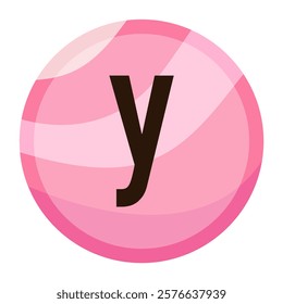 Letter y surrounded by a vibrant pink candy ball design, exuding the joy and passion of Valentine’s Day celebrations.